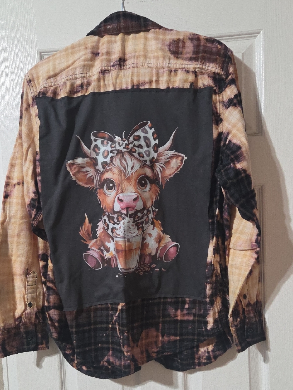 George Tan & Black Hand Bleach/Altered Flannel Shirt.